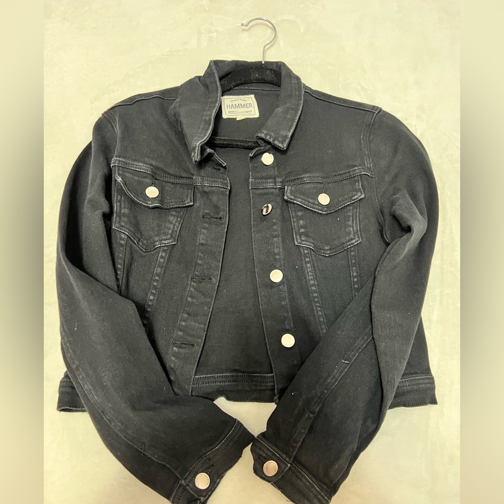 Black Cropped Denim Jacket